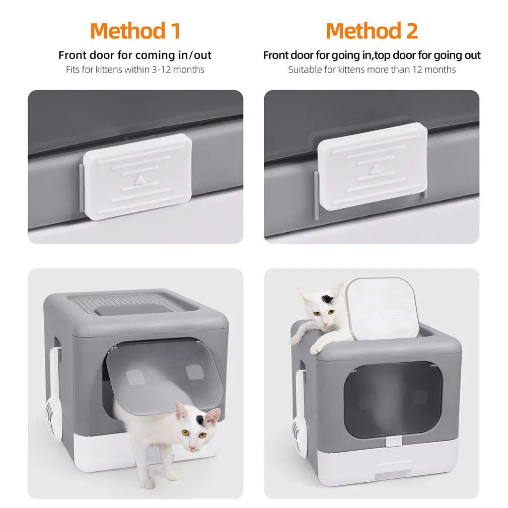 Easy Clean Hidden Cat Litter Box with Removable Tray