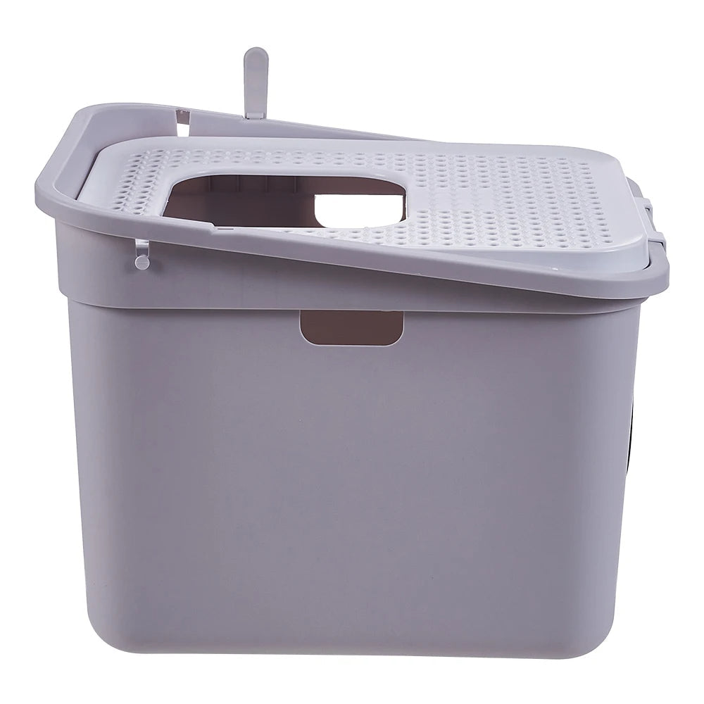 Easy Clean Covered Litter Box with Flip Top
