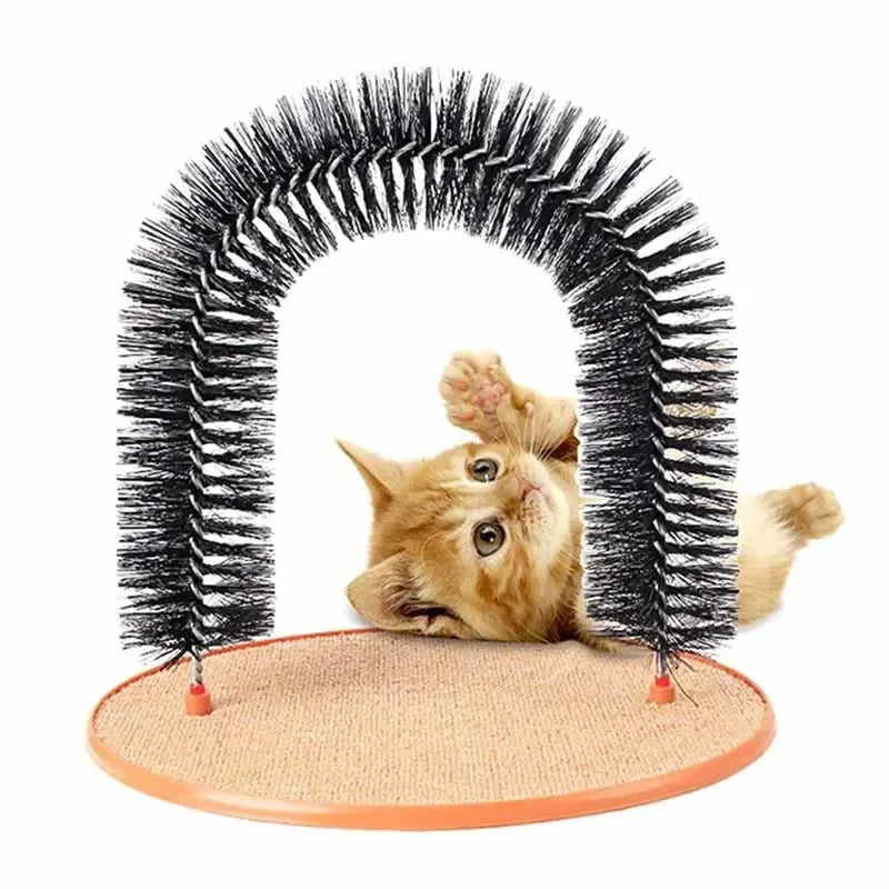 Pet Grooming Brush Arch for Cats to Scratch and Play