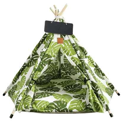 Cozy Small Pet Teepee House with Soft Washable Pad