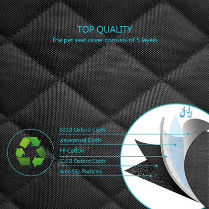 Durable Pet Car Seat Protector with Zipper for Back Seat