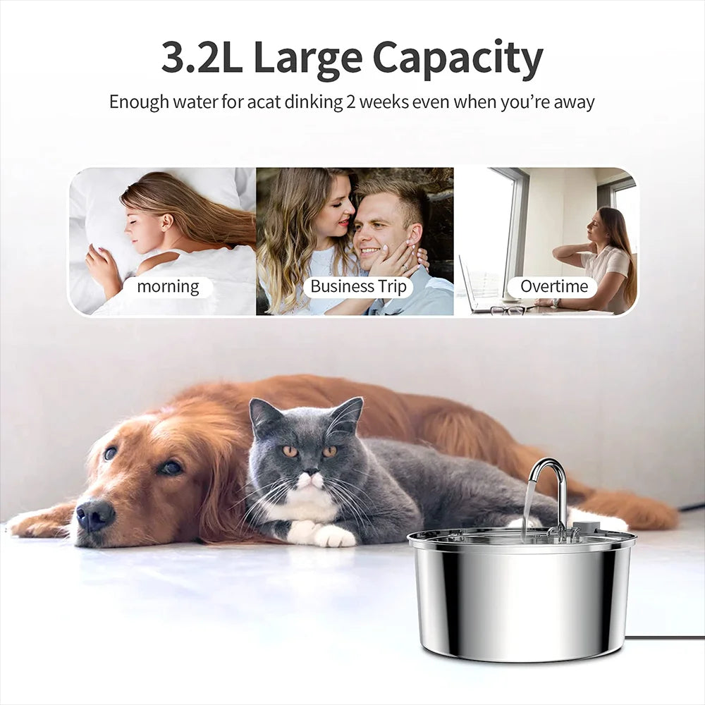 Silent Auto Cat Water Dispenser with Motion Sensor