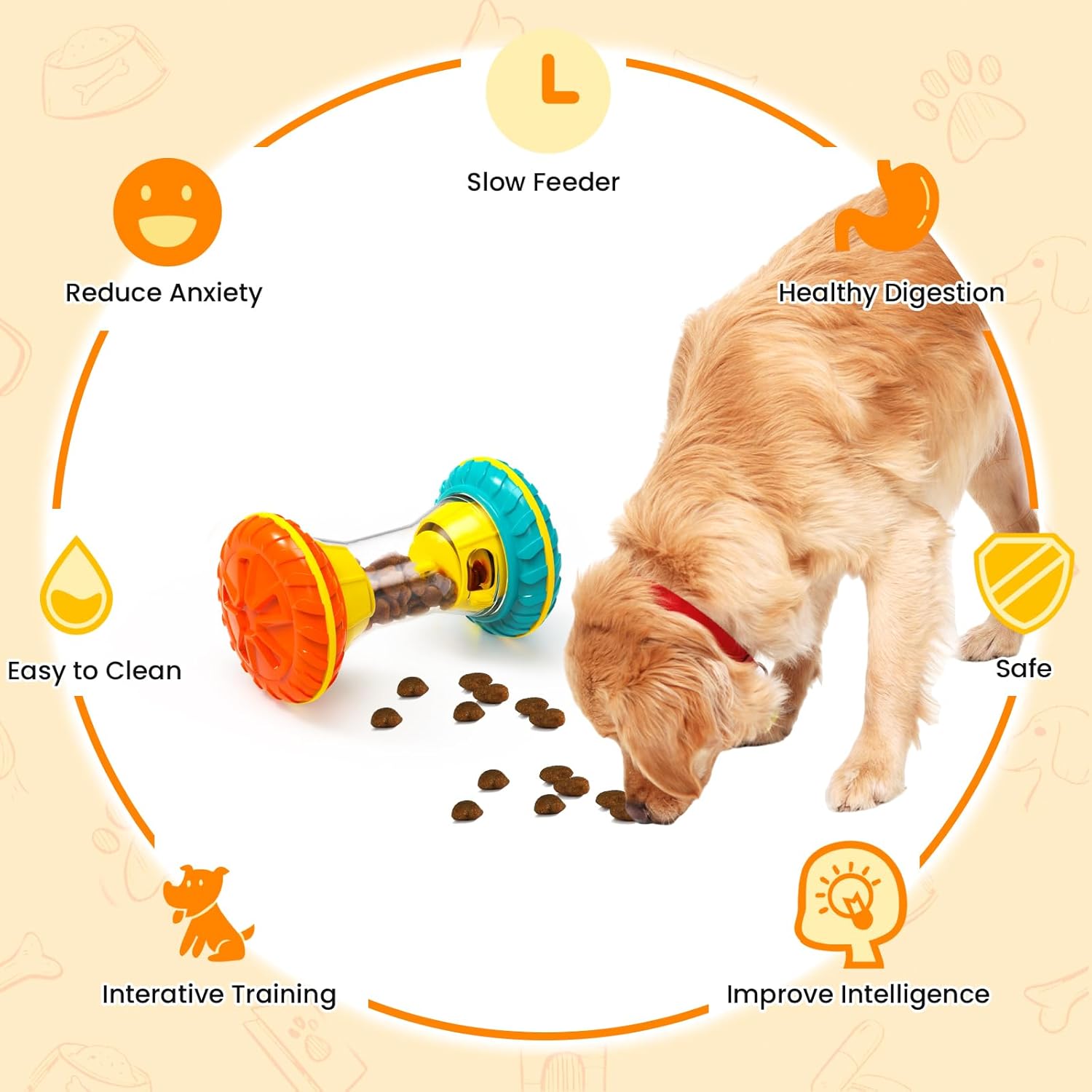 Interactive Dog Toys for Boredom, Dog Puzzle Toys for Mental Stimulation, Treat Dispenser Slow Feeder Enrichment Toy