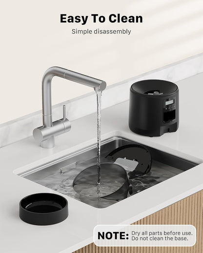 Automatic Cat Feeder Dry Food: Cat Feeder with Timer - Pet Food Dispenser Button Control 1-6 Meals - 3L Auto Dog Bowl with Customize Feeding Schedule - 10s Voice Recorder - Contains Desiccant