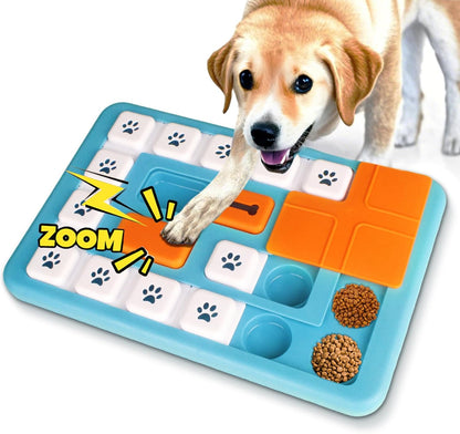 Interactive Dog Puzzle Feeder, Treat Dispenser Dog Puzzle Toys with Squeaker & Non-Slip, Slow Feeder Bowl for Mental Enrichment, IQ Training & Anxiety Relief (Style 2)