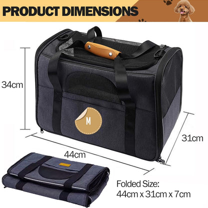 Premium Foldable Lightweight Cat & Dog Carrier with Removable Mat - Top Opening, Portable, Perfect for Cats & Dogs