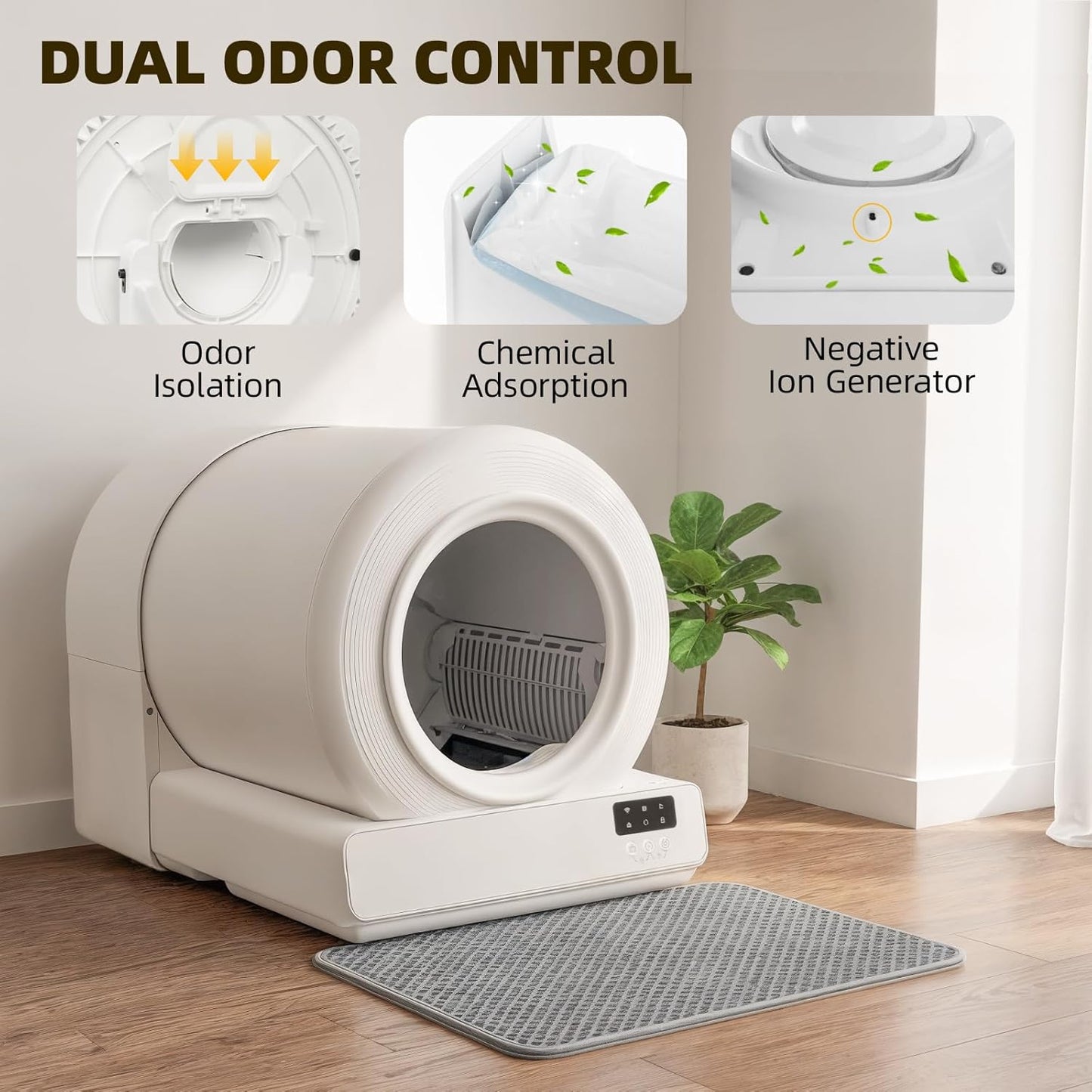 85L Smart Self-Cleaning Automatic Litter Box with App Control & 9 Safety Sensors