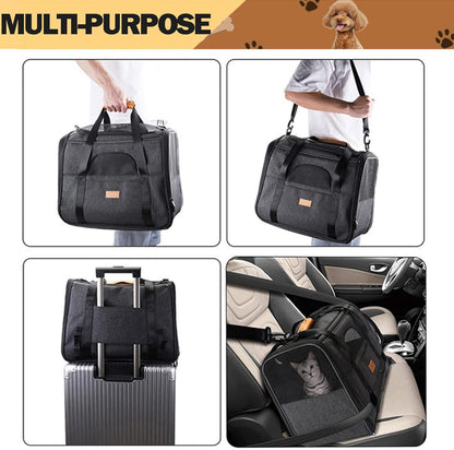 Premium Foldable Lightweight Cat & Dog Carrier with Removable Mat - Top Opening, Portable, Perfect for Cats & Dogs