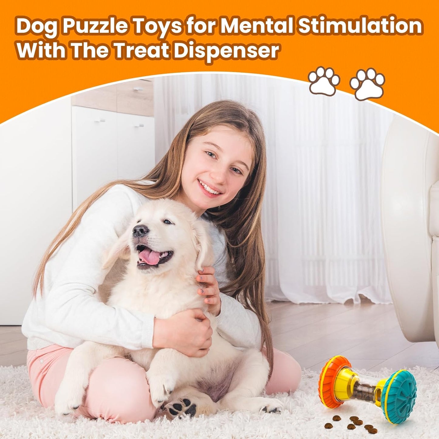 Interactive Dog Toys for Boredom, Dog Puzzle Toys for Mental Stimulation, Treat Dispenser Slow Feeder Enrichment Toy