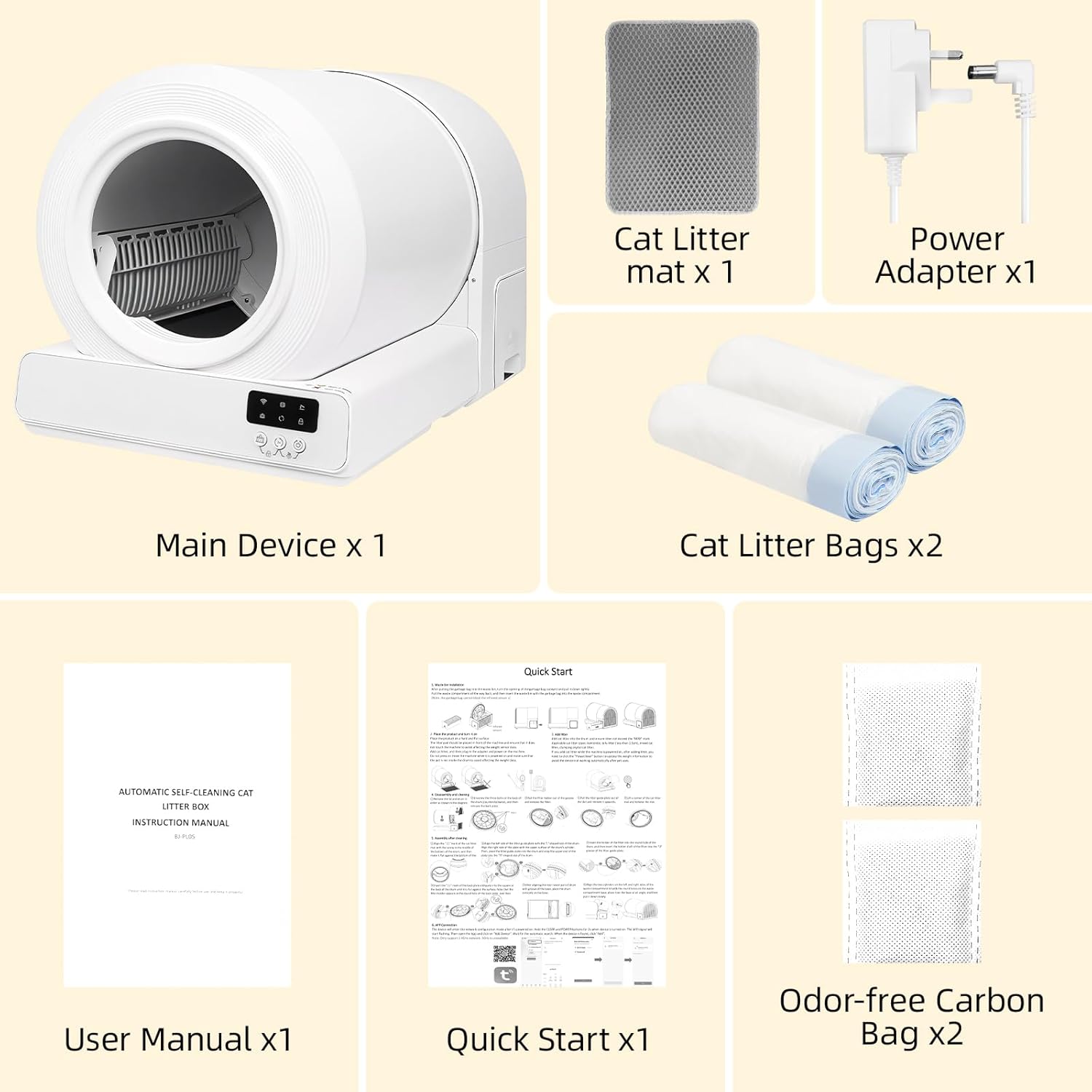 85L Smart Self-Cleaning Automatic Litter Box with App Control & 9 Safety Sensors
