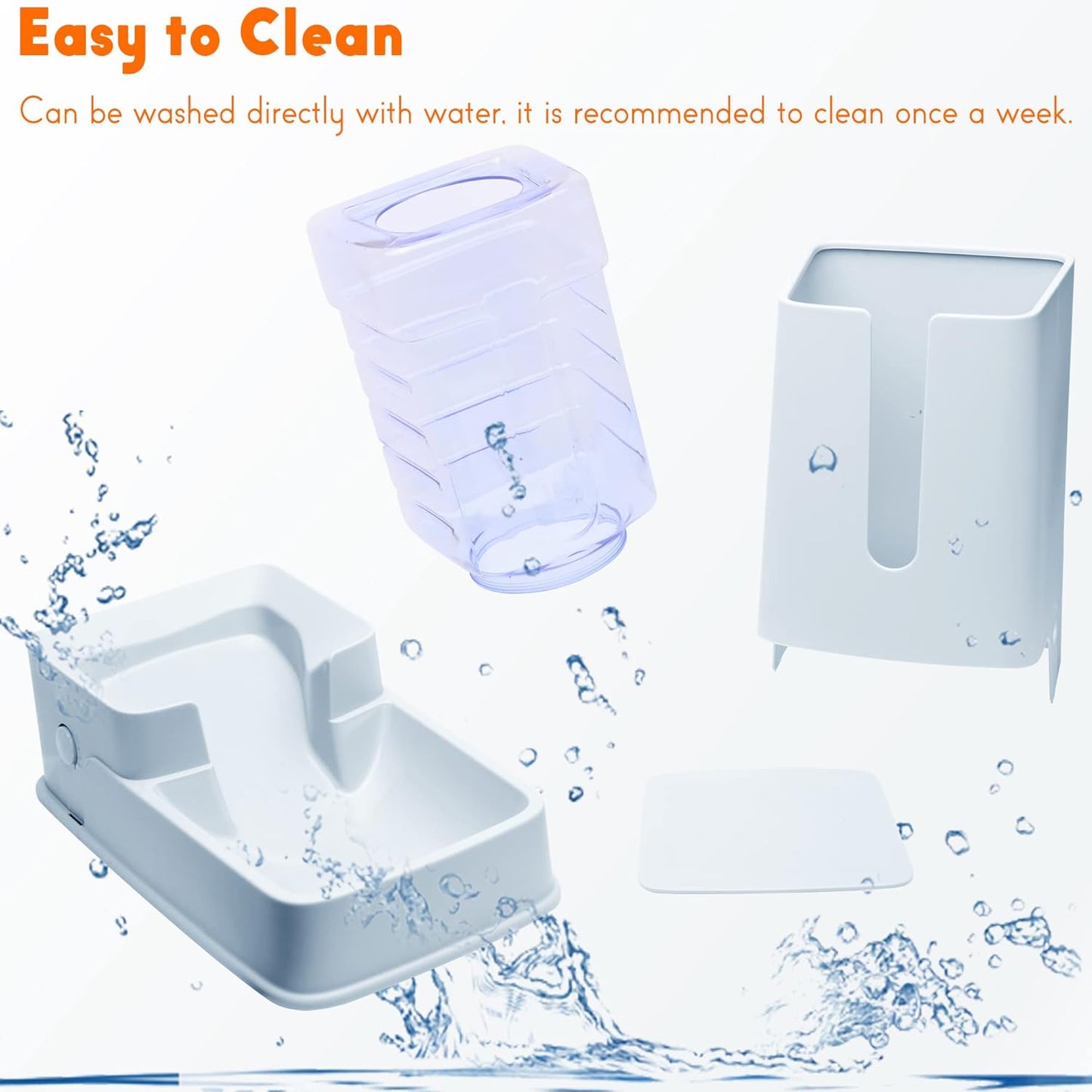 Automatic Pet Feeder Small&Medium Pets Automatic Food Feeder and Waterer Set 3.8L, Travel Supply Feeder and Water Dispenser for Dogs Cats Pets Animals (light gray)