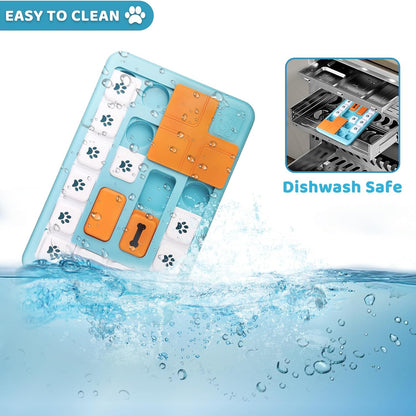 Interactive Dog Puzzle Feeder, Treat Dispenser Dog Puzzle Toys with Squeaker & Non-Slip, Slow Feeder Bowl for Mental Enrichment, IQ Training & Anxiety Relief (Style 2)