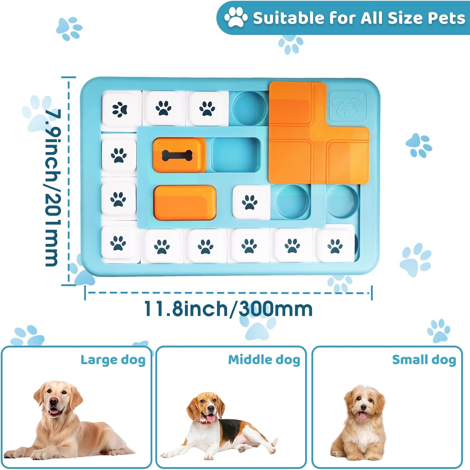 Interactive Dog Puzzle Feeder, Treat Dispenser Dog Puzzle Toys with Squeaker & Non-Slip, Slow Feeder Bowl for Mental Enrichment, IQ Training & Anxiety Relief (Style 2)