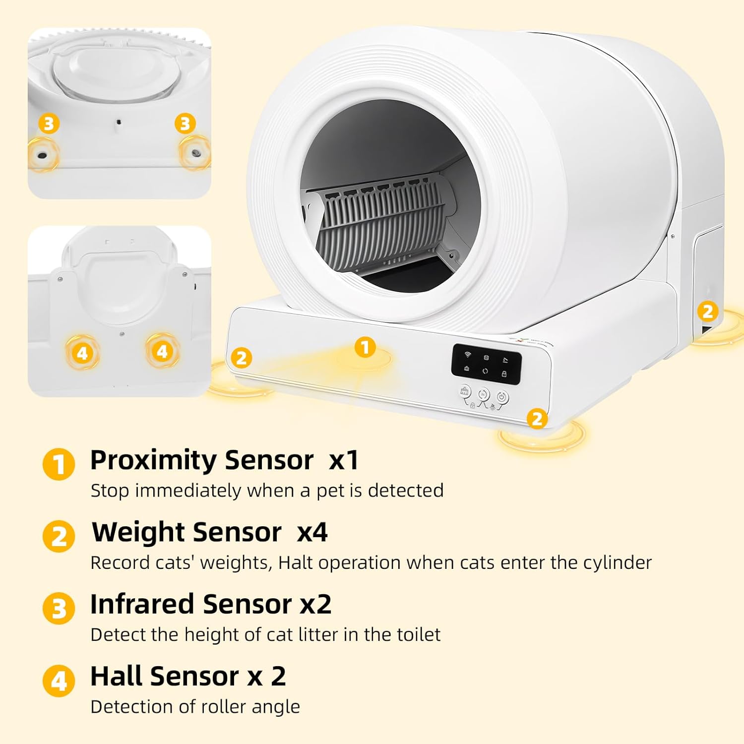 85L Smart Self-Cleaning Automatic Litter Box with App Control & 9 Safety Sensors