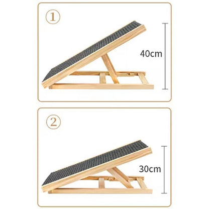 Adjustable Heights Dog Pet Ramp Foldable Stairs Non-Slip Ramp for Car Bed Sofa