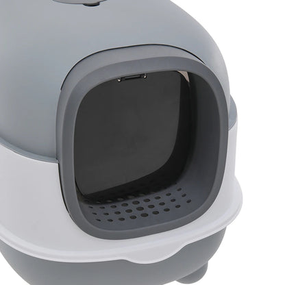 Large Covered Cat Litter Box with UV Sanitizer & Anti Slip Base