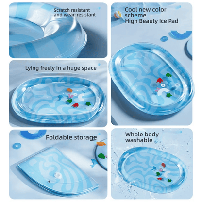 Cooling Pet Bed with Soft Bolsters for Summer Relaxation
