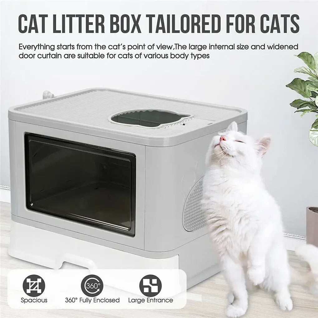 Large Hidden Cat Litter Box with Storage & Scoop