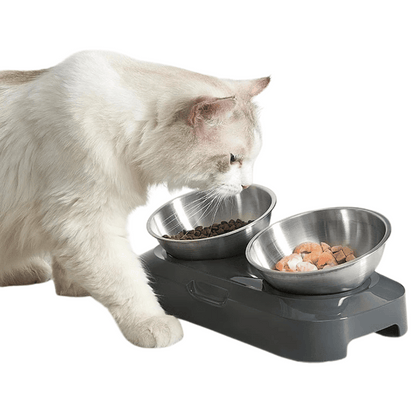 Adjustable Pet Feeder with Stainless Steel Food Bowls