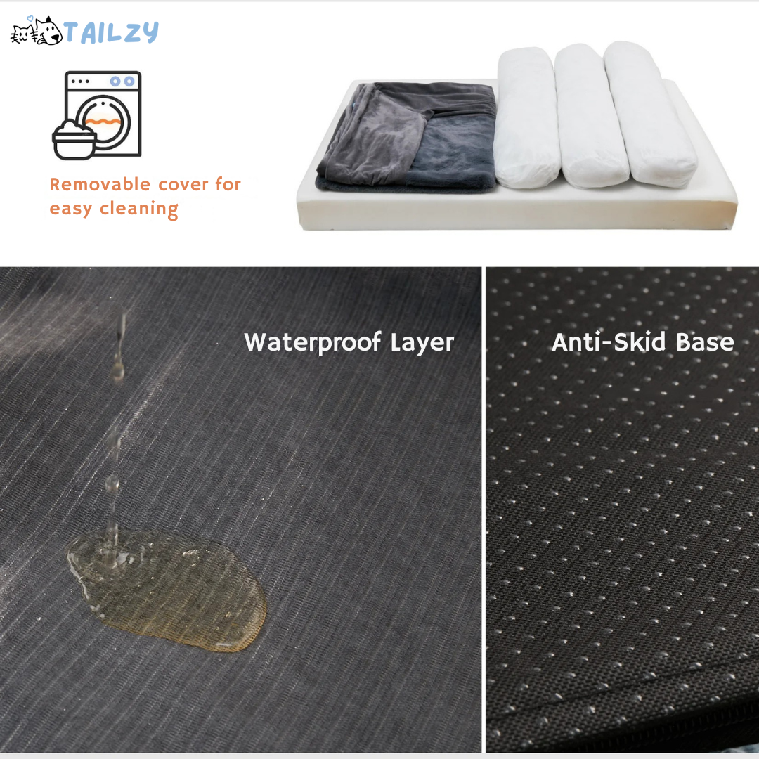 Large Comfort Dog Bed | Waterproof, Plush Sofa Pet Mattress