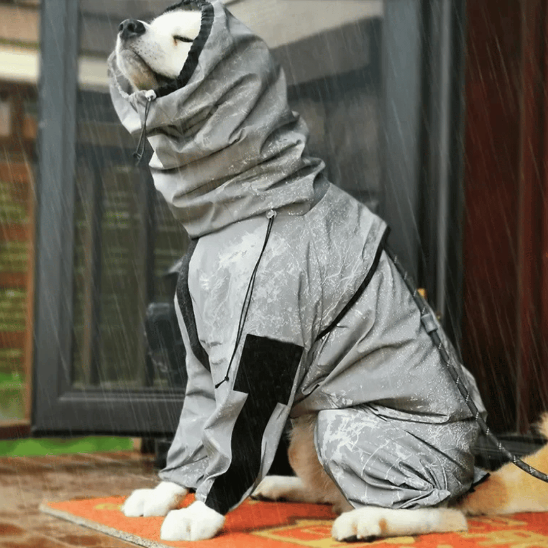 Waterproof Dog Rain Jacket with Adjustable Hood