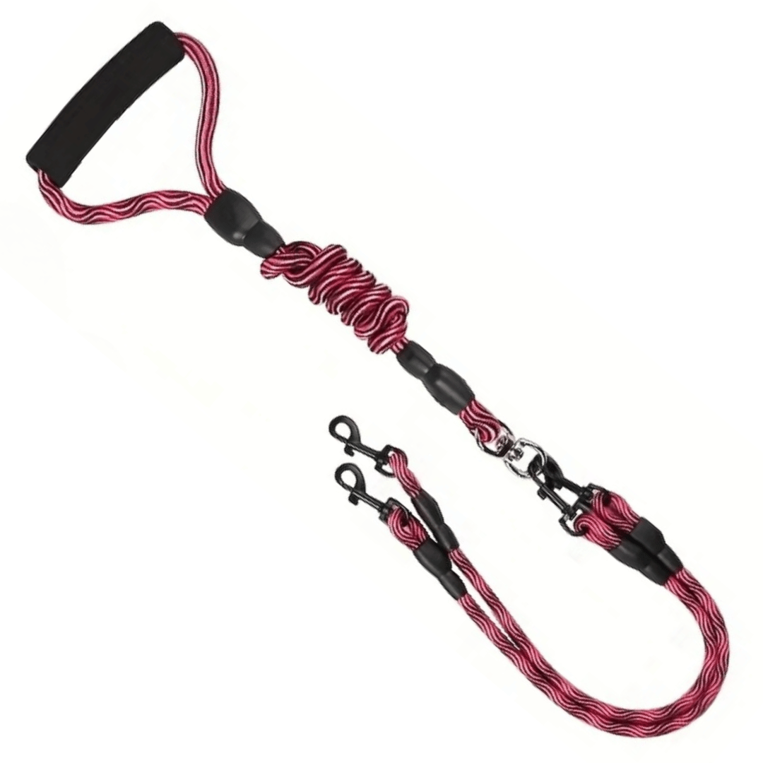 Durable Dual Dog Leash with Tangle Free Swivel & Comfort Grip
