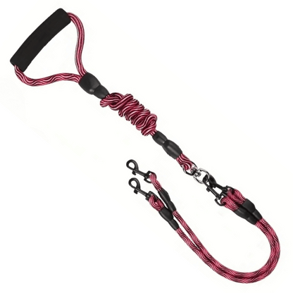 Durable Dual Dog Leash with Tangle Free Swivel & Comfort Grip