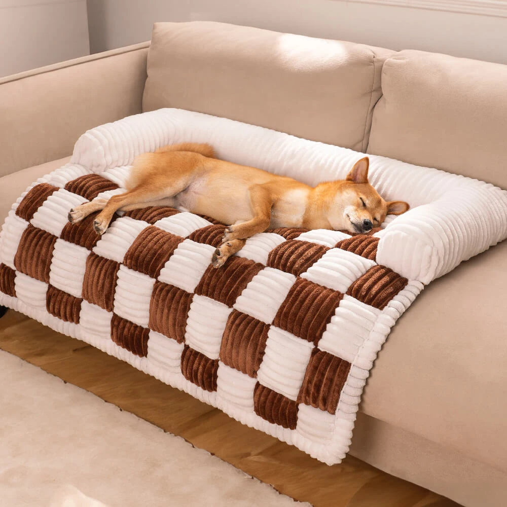 Soft Plush Pet Sofa Cover with Pillow for Small Pets