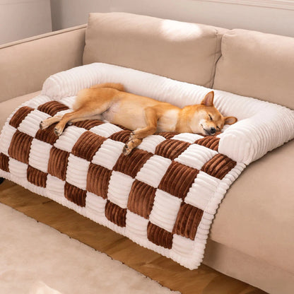 Soft Plush Pet Sofa Cover with Pillow for Small Pets