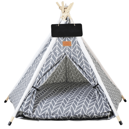 Cozy Small Pet Teepee House with Soft Washable Pad