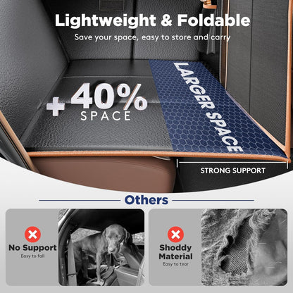 Back Seat Extender for Dogs, Car Seat Cover Upgraded PU Leather Waterproof Dog Hammock for Car, Anti-Scratch Back Seat Cover with Hard Bottom for Cars, Trucks and SUVs