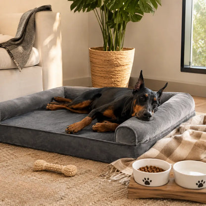 Large Comfort Dog Bed | Waterproof, Plush Sofa Pet Mattress