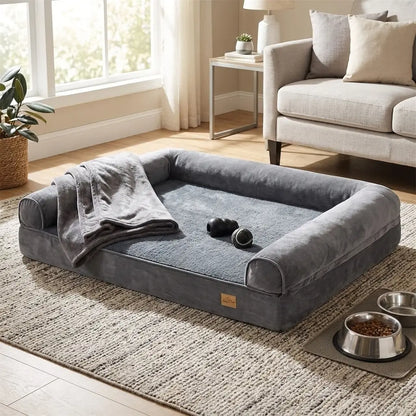 Large Comfort Dog Bed | Waterproof, Plush Sofa Pet Mattress