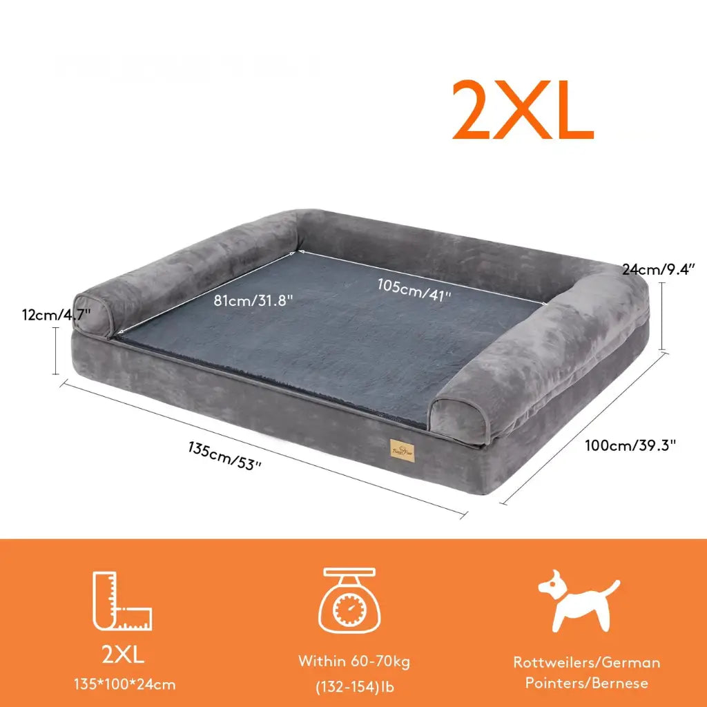 Large Comfort Dog Bed | Waterproof, Plush Sofa Pet Mattress
