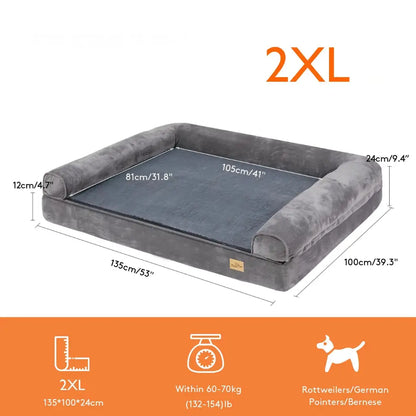 Large Comfort Dog Bed | Waterproof, Plush Sofa Pet Mattress