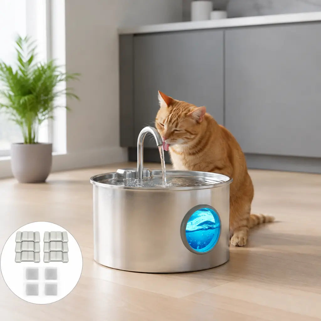 Cat Water Fountain Filters, Pack of 6 – Fits 2.2L Stainless Fountain