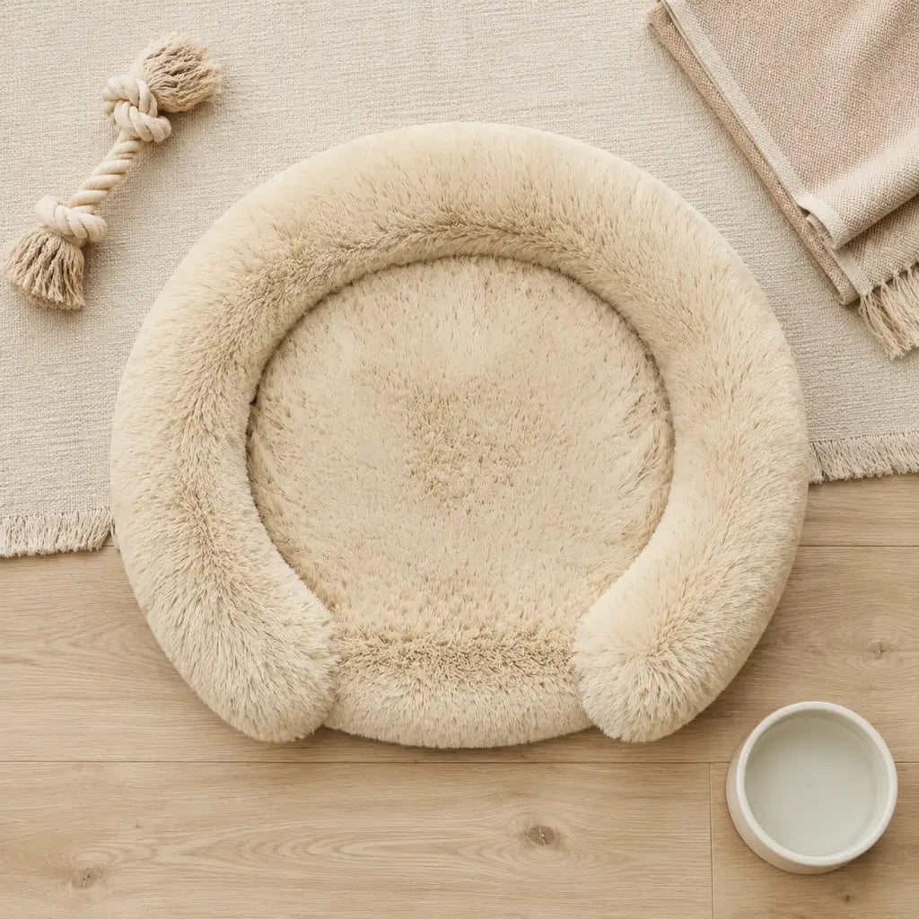 Comfy Orthopedic Dog Bed with Pillow for Calming Support