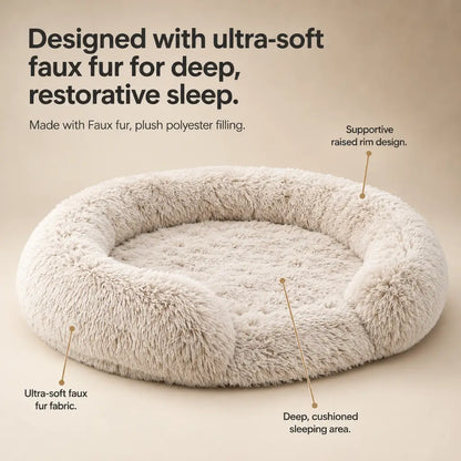 Comfy Orthopedic Dog Bed with Pillow for Calming Support