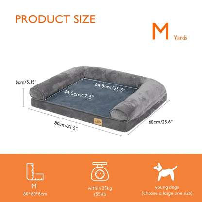 Large Comfort Dog Bed | Waterproof, Plush Sofa Pet Mattress