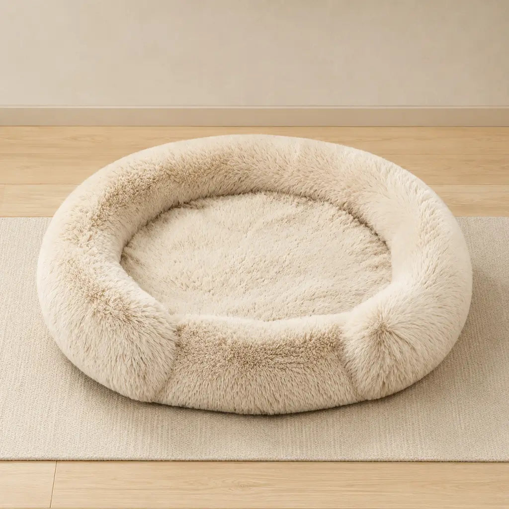 Comfy Orthopedic Dog Bed with Pillow for Calming Support