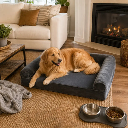 Large Comfort Dog Bed | Waterproof, Plush Sofa Pet Mattress