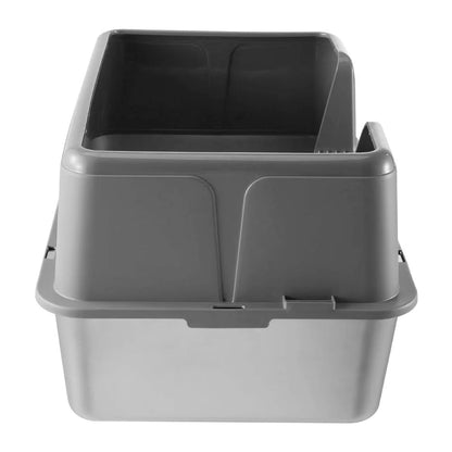 Large Covered Cat Litter Box with Metal Pan & Scoop