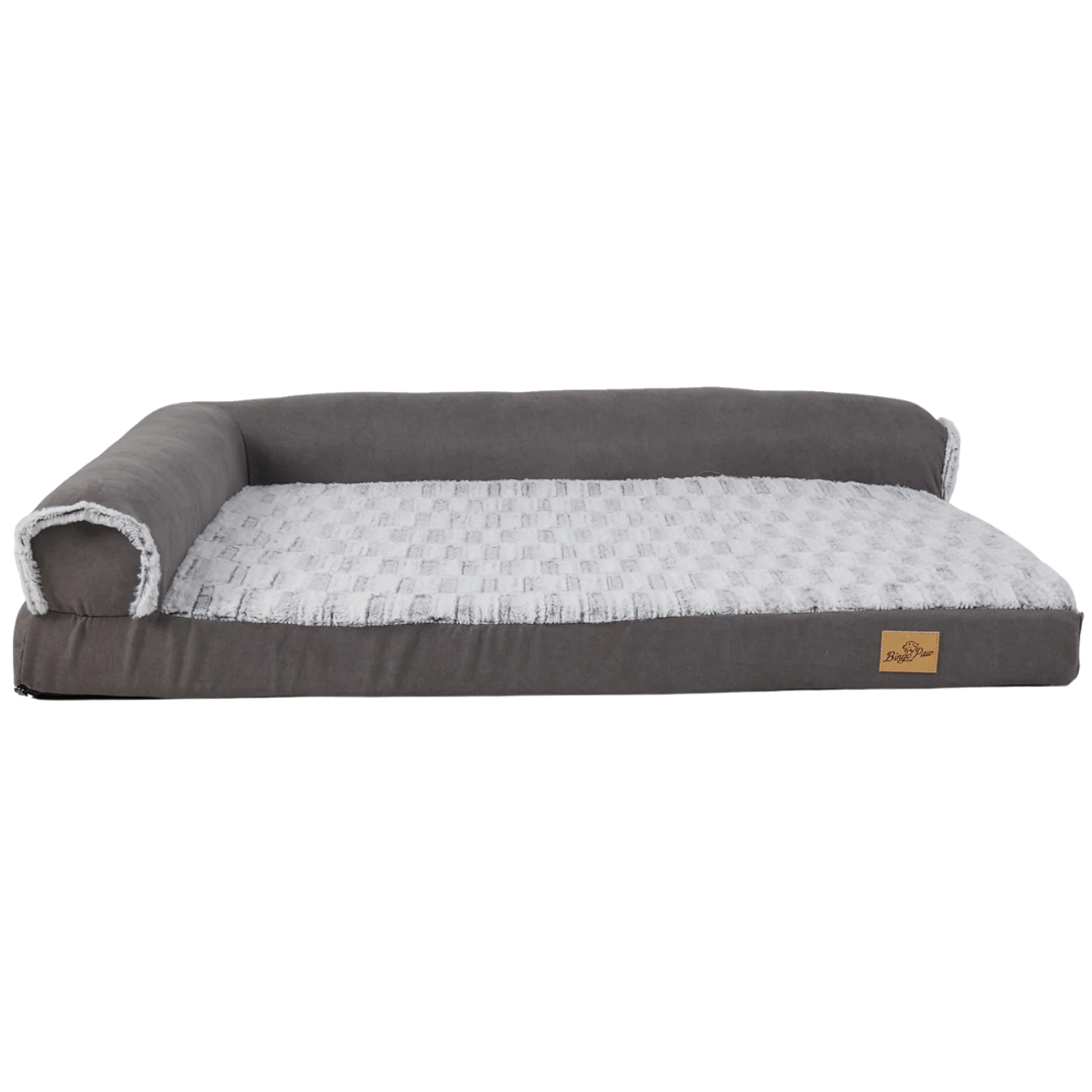 Large Comfort Dog Mattress | L-Shaped with Soft Fleece Cover