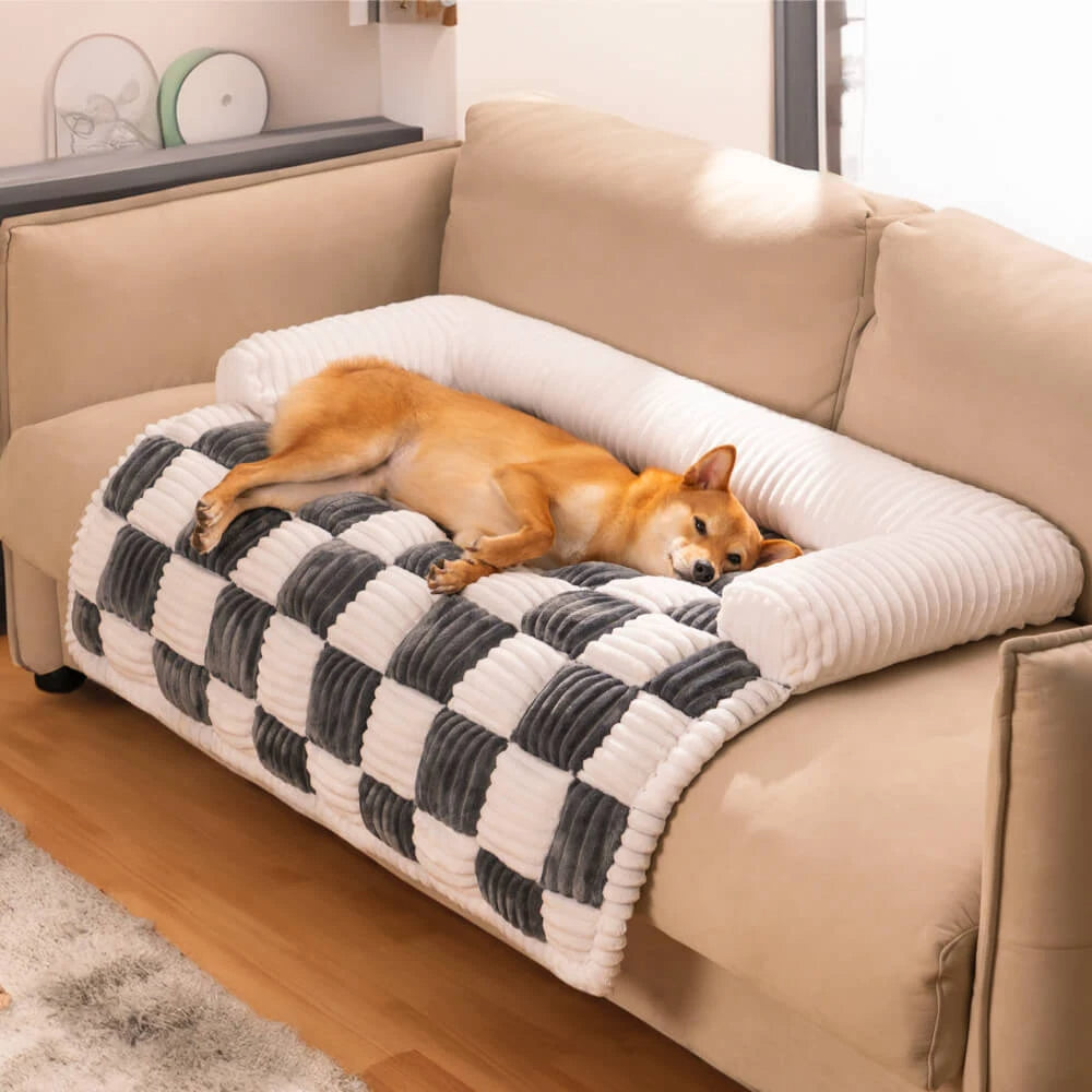 Soft Plush Pet Sofa Cover with Pillow for Small Pets