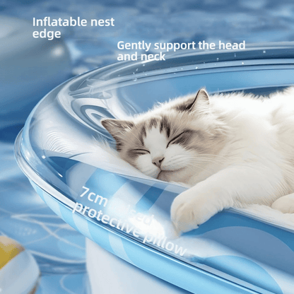 Cooling Pet Bed with Soft Bolsters for Summer Relaxation