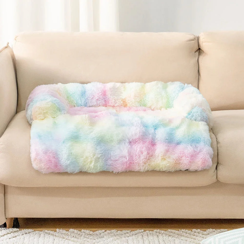 Plush Pet Sofa Cover with Pillow for Small Dogs Cats