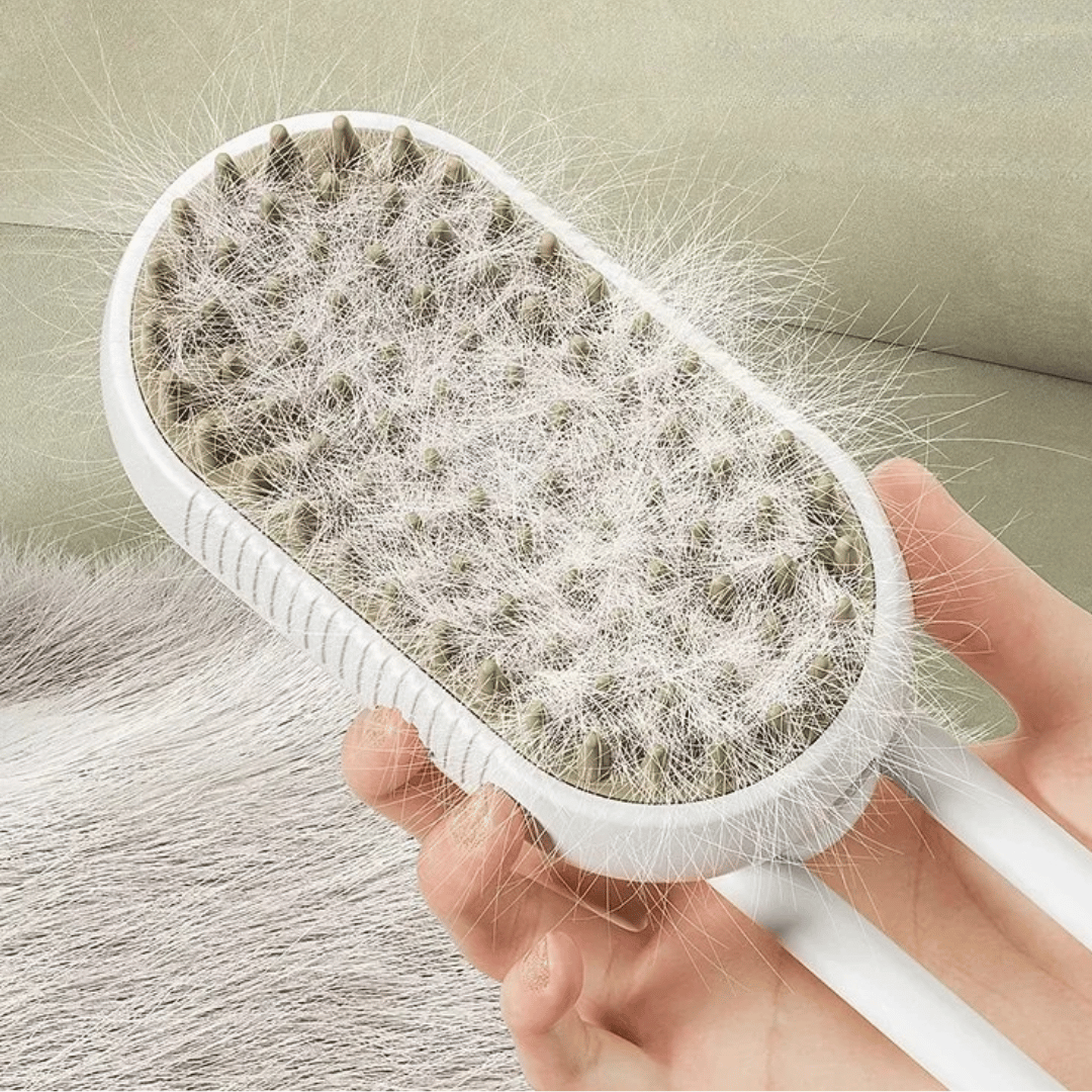 Dual Action Pet Brush with Spray for Massage Detangling
