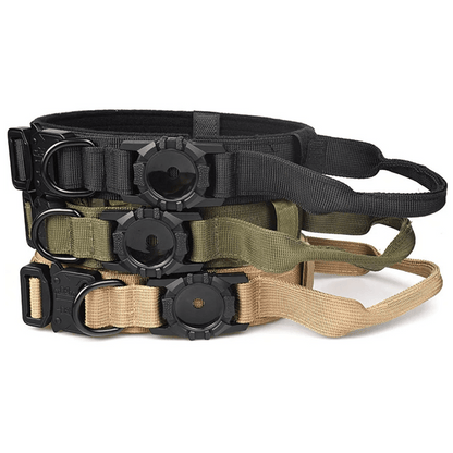 Durable Tactical Dog Collar with AirTag Holder