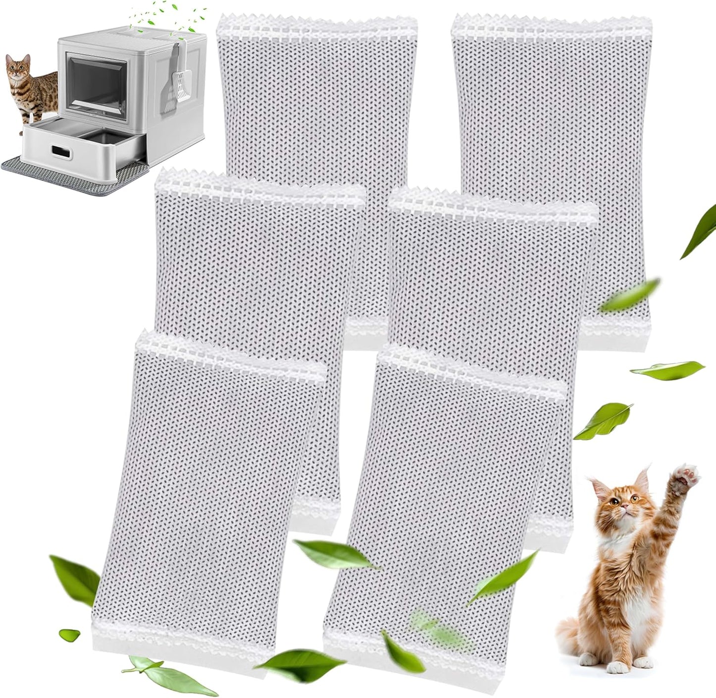 Cat Litter Box, Enclosed Stainless Steel Cat Litter Box with Lid & Drawer Design, Litter Tray with lid for Indoor Cats, Baffles for Anti-Leakage, with Scoop & Mat, Smell Free