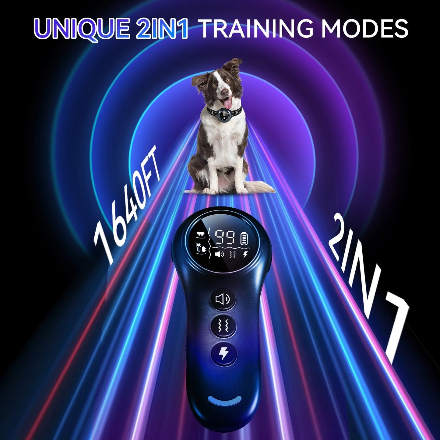 Rechargeable 2-in-1 Dog Training Collar & Anti Bark Device